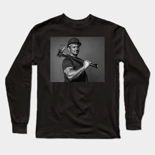 Lumberjack holding big axe Long Sleeve T-Shirt